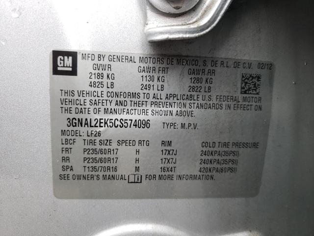 Photo 10 from auction – 2012 CHEVROLET CAPTIVA SP with VIN 3GNAL2EK5CS574096