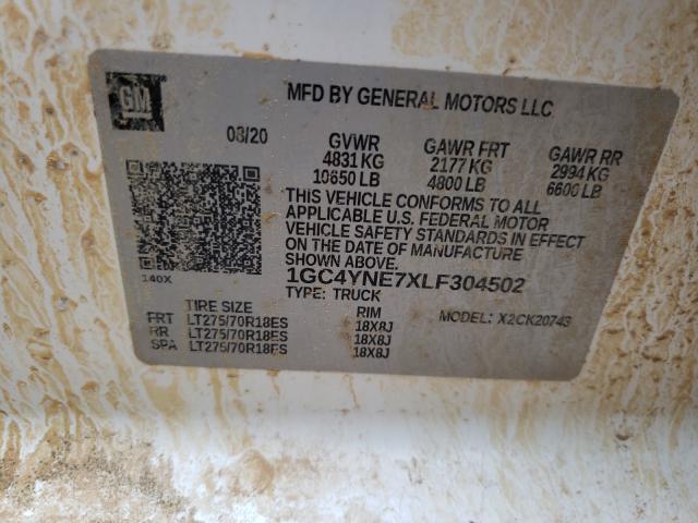 Photo 10 from auction – 2020 CHEVROLET SILVERADO with VIN 1GC4YNE7XLF304502