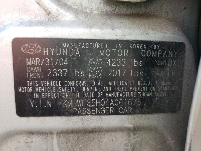 Photo 10 from auction – 2004 HYUNDAI SONATA GLS with VIN KMHWF35H04A061675