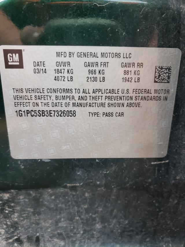 Photo 10 from auction – 2014 CHEVROLET CRUZE LT with VIN 1G1PC5SB3E7326058