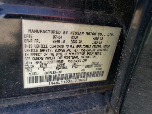 Photo 10 from auction – 2005 NISSAN ALTIMA S with VIN 1N4AL11D35C219095