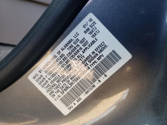 Photo 10 from auction – 2010 HONDA ODYSSEY EX with VIN 5FNRL3H70AB050644