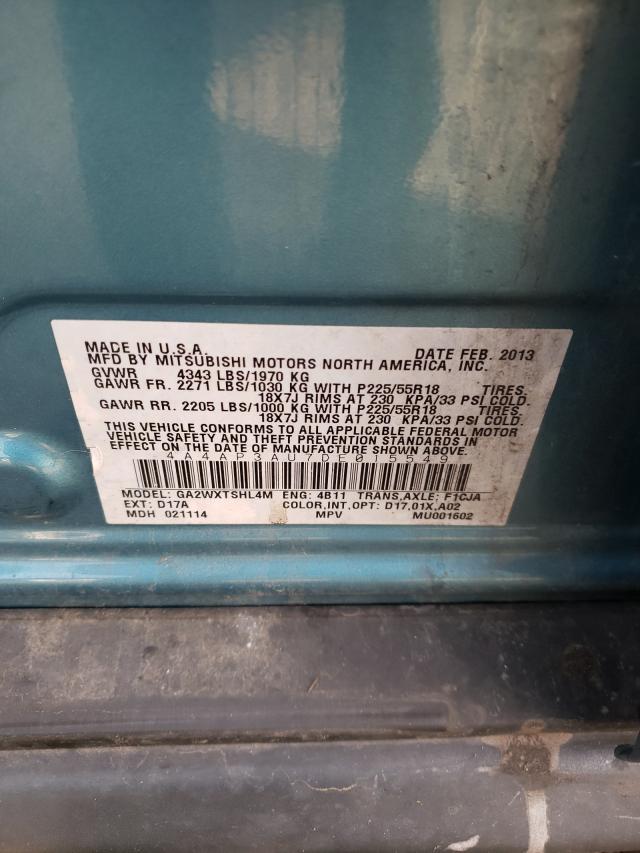 Photo 10 from auction – 2013 MITSUBISHI OUTLANDER with VIN 4A4AP3AU7DE015549