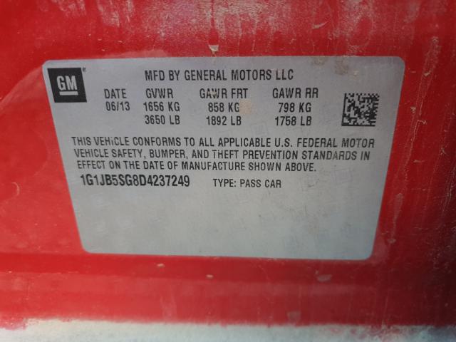Photo 10 from auction – 2013 CHEVROLET SONIC LS with VIN 1G1JB5SG8D4237249
