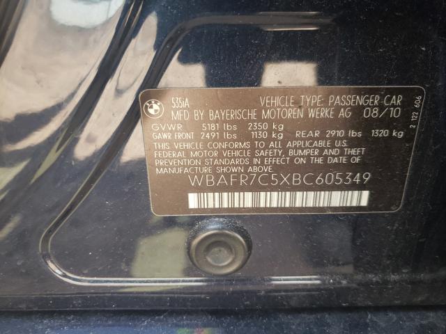 Photo 10 from auction – 2011 BMW 535 I with VIN WBAFR7C5XBC605349