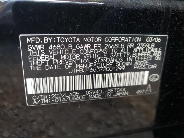 Photo 10 from auction – 2007 LEXUS ES 350 with VIN JTHBJ46G372001299