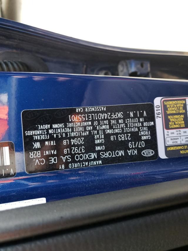 Photo 10 from auction – 2020 KIA FORTE FE with VIN 3KPF24AD1LE155701