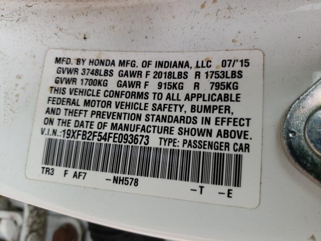Photo 10 from auction – 2015 HONDA CIVIC LX with VIN 19XFB2F54FE093673