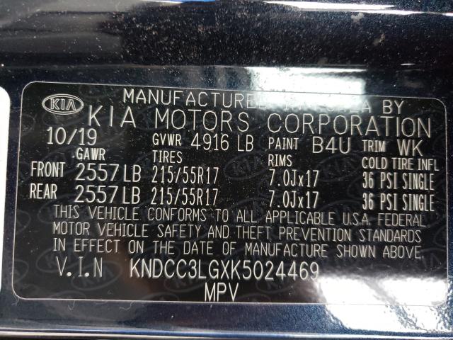 Photo 10 from auction – 2019 KIA NIRO EX with VIN KNDCC3LGXK5024469