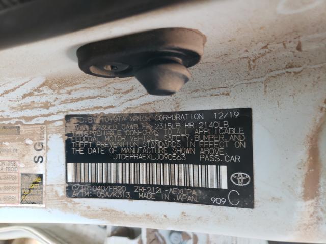Photo 10 from auction – 2020 TOYOTA COROLLA LE with VIN JTDEPRAEXLJ090563
