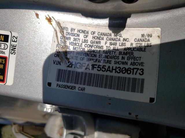 Photo 10 from auction – 2010 HONDA CIVIC LX with VIN 2HGFA1F55AH306173