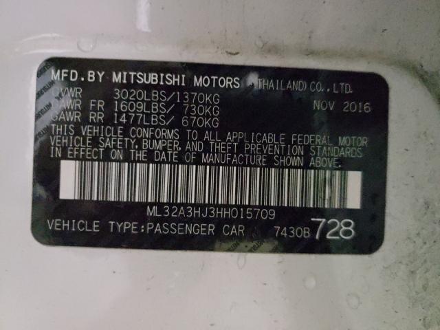 Photo 10 from auction – 2017 MITSUBISHI MIRAGE ES with VIN ML32A3HJ3HH015709