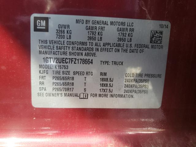 Photo 10 from auction – 2015 GMC SIERRA K15 with VIN 1GTV2UEC7FZ178664