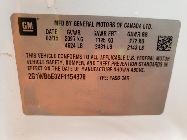 Photo 10 from auction – 2015 CHEVROLET IMPALA LIM with VIN 2G1WB5E32F1154378