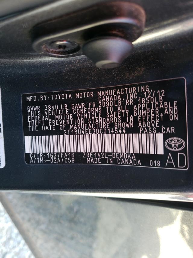 Photo 10 from auction – 2013 TOYOTA COROLLA BA with VIN 2T1BU4EE3DC014544