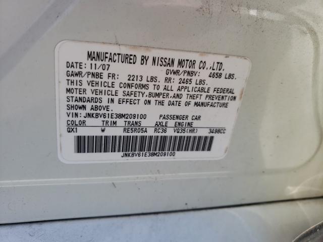 Photo 10 from auction – 2008 INFINITI G35 with VIN JNKBV61E38M209100