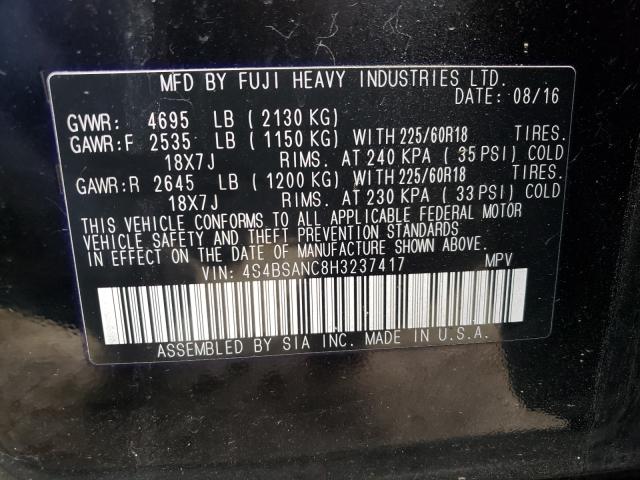 Photo 10 from auction – 2017 SUBARU OUTBACK 2. with VIN 4S4BSANC8H3237417
