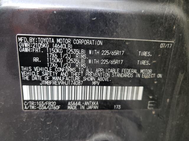 Photo 10 from auction – 2017 TOYOTA RAV4 LE with VIN JTMBFREV9HJ174087