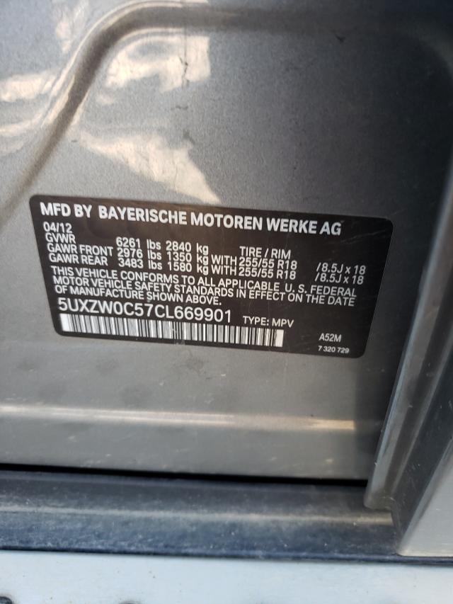 Photo 10 from auction – 2012 BMW X5 XDRIVE3 with VIN 5UXZW0C57CL669901