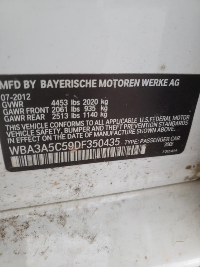 Photo 10 from auction – 2013 BMW 328 I with VIN WBA3A5C59DF350435
