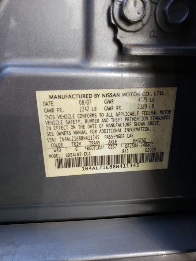 Photo 10 from auction – 2008 NISSAN ALTIMA 2.5 with VIN 1N4AL21E88N411345