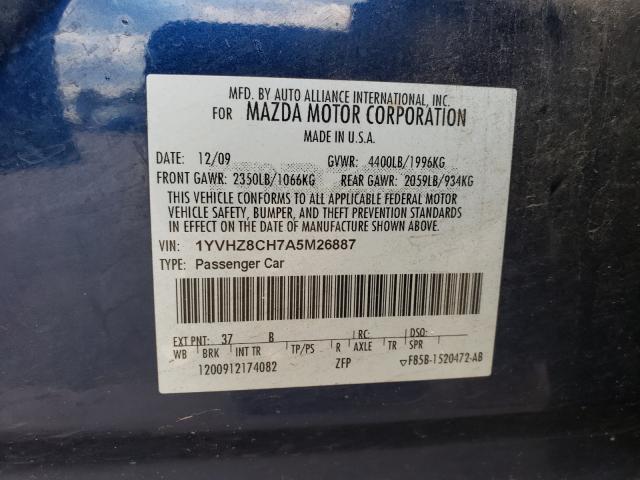 Photo 10 from auction – 2010 MAZDA 6 I with VIN 1YVHZ8CH7A5M26887
