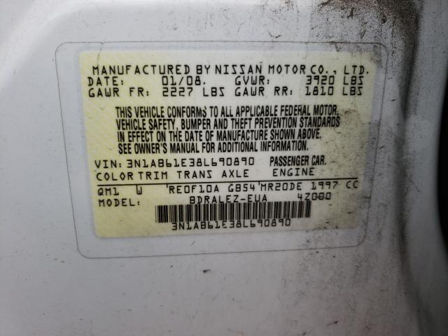 Photo 10 from auction – 2008 NISSAN SENTRA 2.0 with VIN 3N1AB61E38L690890