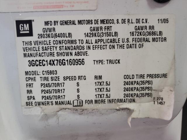 Photo 10 from auction – 2006 CHEVROLET SILVERADO with VIN 3GCEC14X76G160956