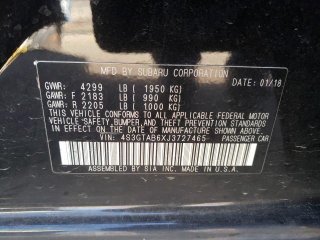 Photo 10 from auction – 2018 SUBARU IMPREZA PR with VIN 4S3GTAB6XJ3727465
