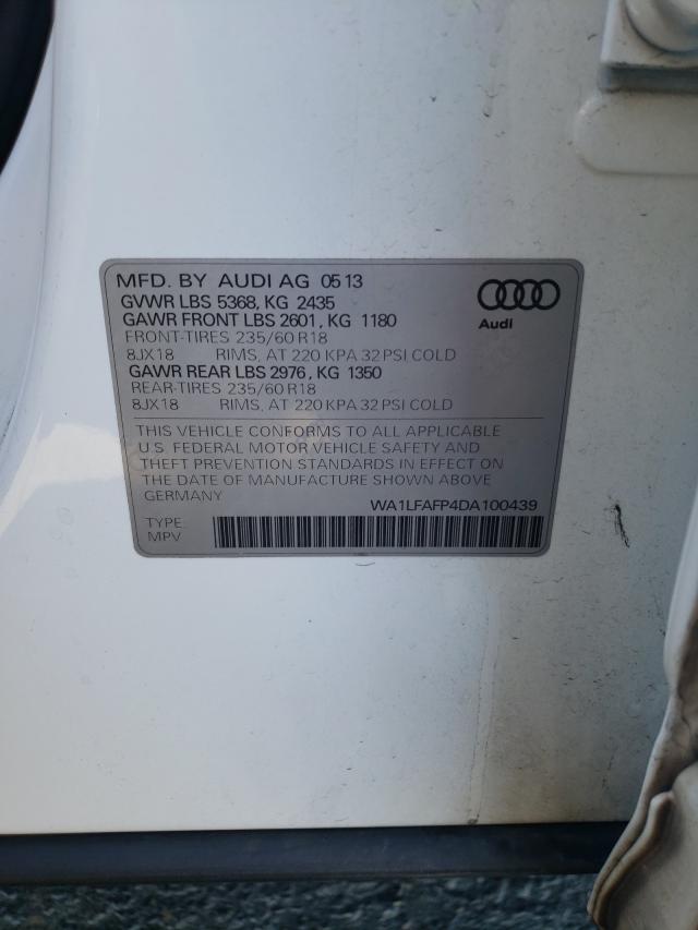 Photo 10 from auction – 2013 AUDI Q5 PREMIUM with VIN WA1LFAFP4DA100439