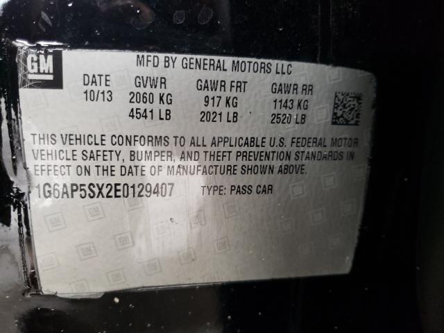 Photo 10 from auction – 2014 CADILLAC CTS with VIN 1G6AP5SX2E0129407