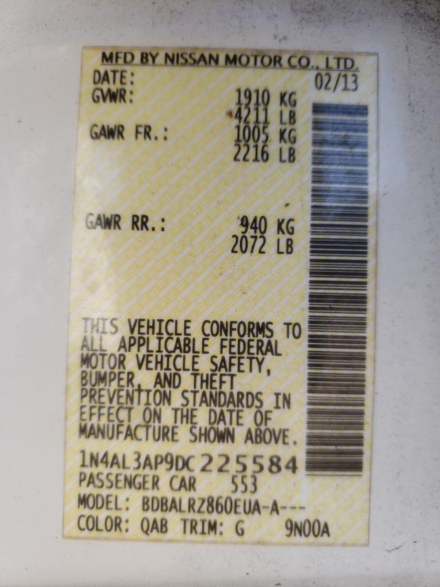 Photo 10 from auction – 2013 NISSAN ALTIMA 2.5 with VIN 1N4AL3AP9DC225584