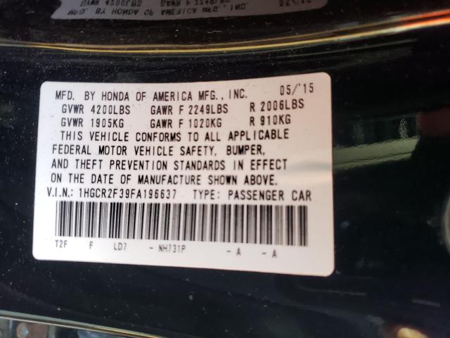 Photo 10 from auction – 2015 HONDA ACCORD with VIN 1HGCR2F39FA196637