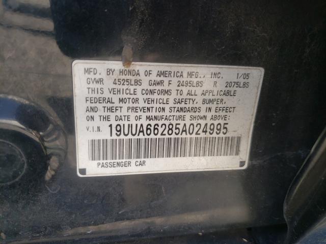 Photo 10 from auction – 2005 ACURA TL with VIN 19UUA66285A024995