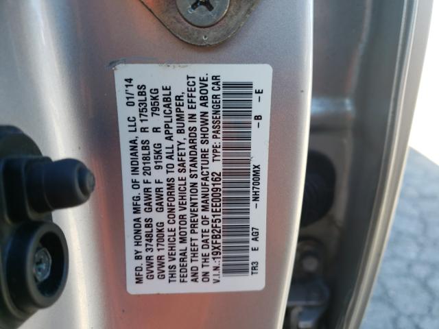 Photo 10 from auction – 2014 HONDA CIVIC LX with VIN 19XFB2F51EE009162