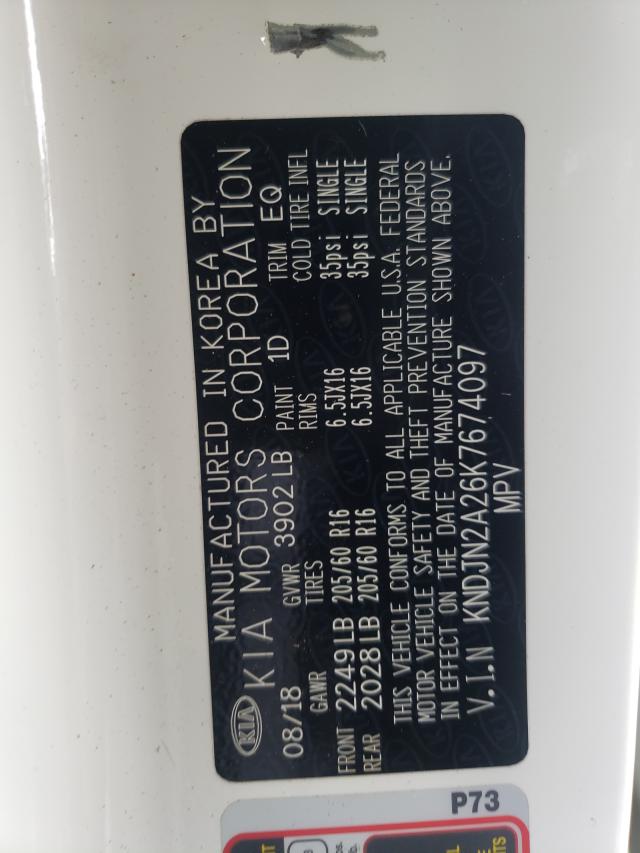 Photo 10 from auction – 2019 KIA SOUL with VIN KNDJN2A26K7674097
