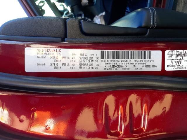 Photo 10 from auction – 2017 JEEP GRAND CHER with VIN 1C4RJEBGXHC826344