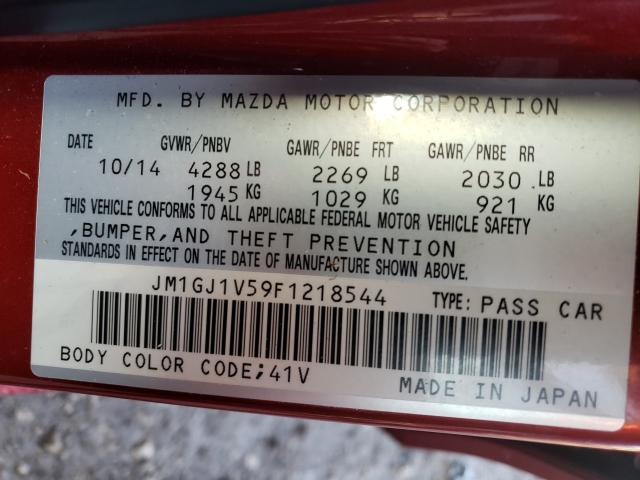Photo 10 from auction – 2015 MAZDA 6 TOURING with VIN JM1GJ1V59F1218544