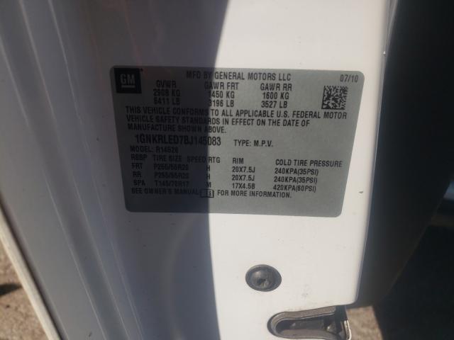 Photo 10 from auction – 2011 CHEVROLET TRAVERSE L with VIN 1GNKRLED7BJ145083