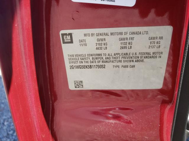 Photo 10 from auction – 2011 CHEVROLET IMPALA LT with VIN 2G1WG5EK5B1179052