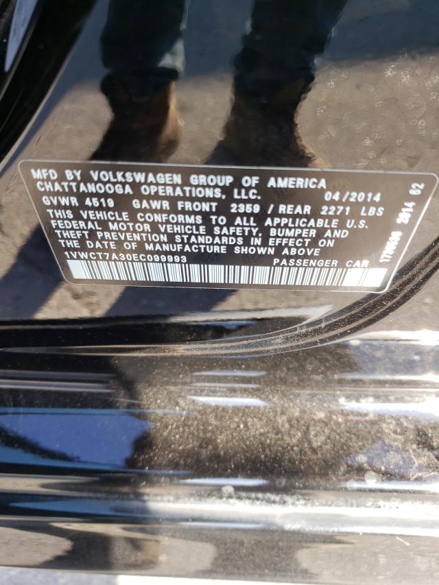 Photo 10 from auction – 2014 VOLKSWAGEN PASSAT SEL with VIN 1VWCT7A30EC099993