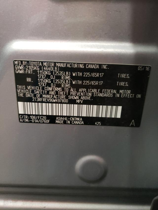 Photo 10 from auction – 2016 TOYOTA RAV4 XLE with VIN 2T3RFREV9GW497800