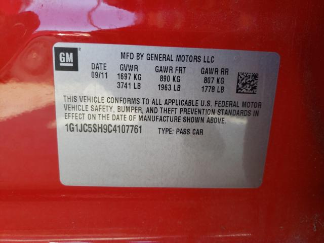 Photo 10 from auction – 2012 CHEVROLET SONIC LT with VIN 1G1JC5SH9C4107761