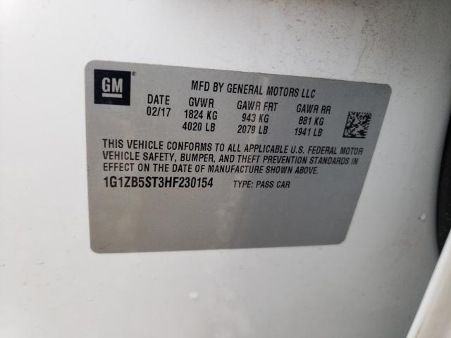 Photo 10 from auction – 2017 CHEVROLET MALIBU LS with VIN 1G1ZB5ST3HF230154