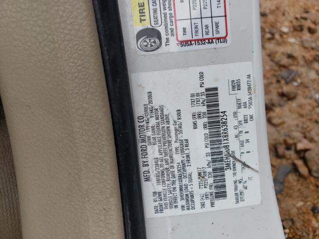 Photo 10 from auction – 2008 MERCURY MILAN PREM with VIN 3MEHM081X8R638254