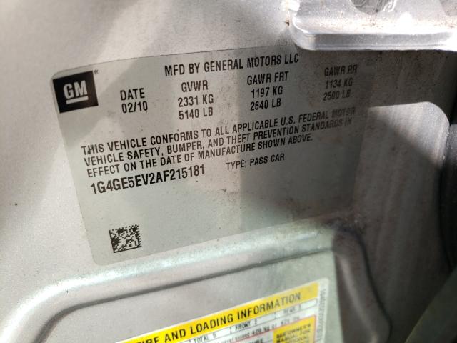 Photo 10 from auction – 2010 BUICK LACROSSE C with VIN 1G4GE5EV2AF215181