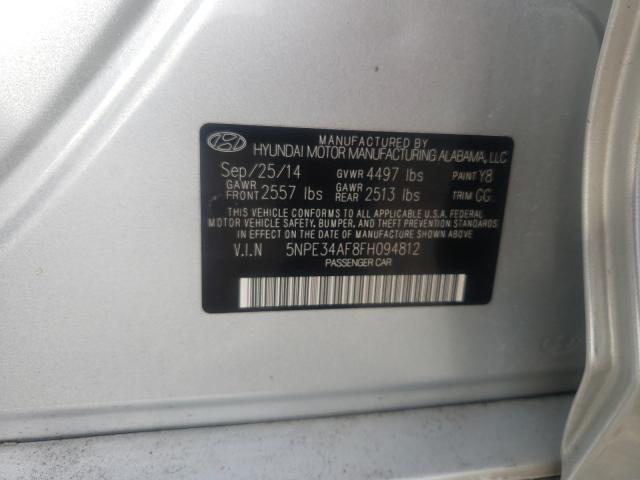 Photo 10 from auction – 2015 HYUNDAI SONATA SPO with VIN 5NPE34AF8FH094812