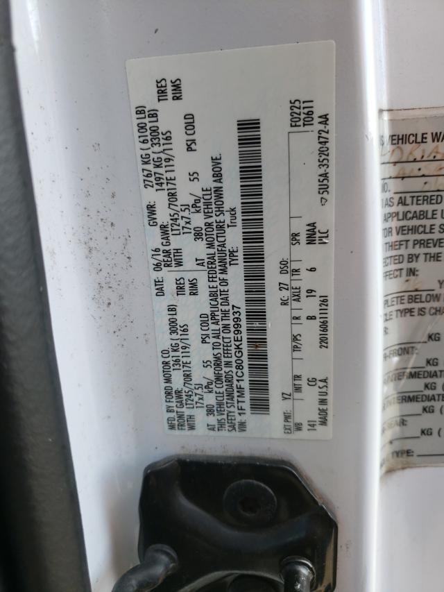 Photo 10 from auction – 2016 FORD F150 with VIN 1FTMF1C80GKE99937