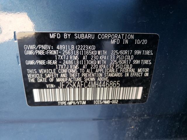 Photo 10 from auction – 2021 SUBARU FORESTER P with VIN JF2SKAFC4MH446865