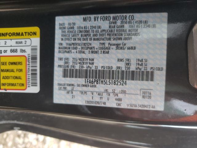 Photo 10 from auction – 2020 FORD MUSTANG with VIN 1FA6P8TH5L5182524